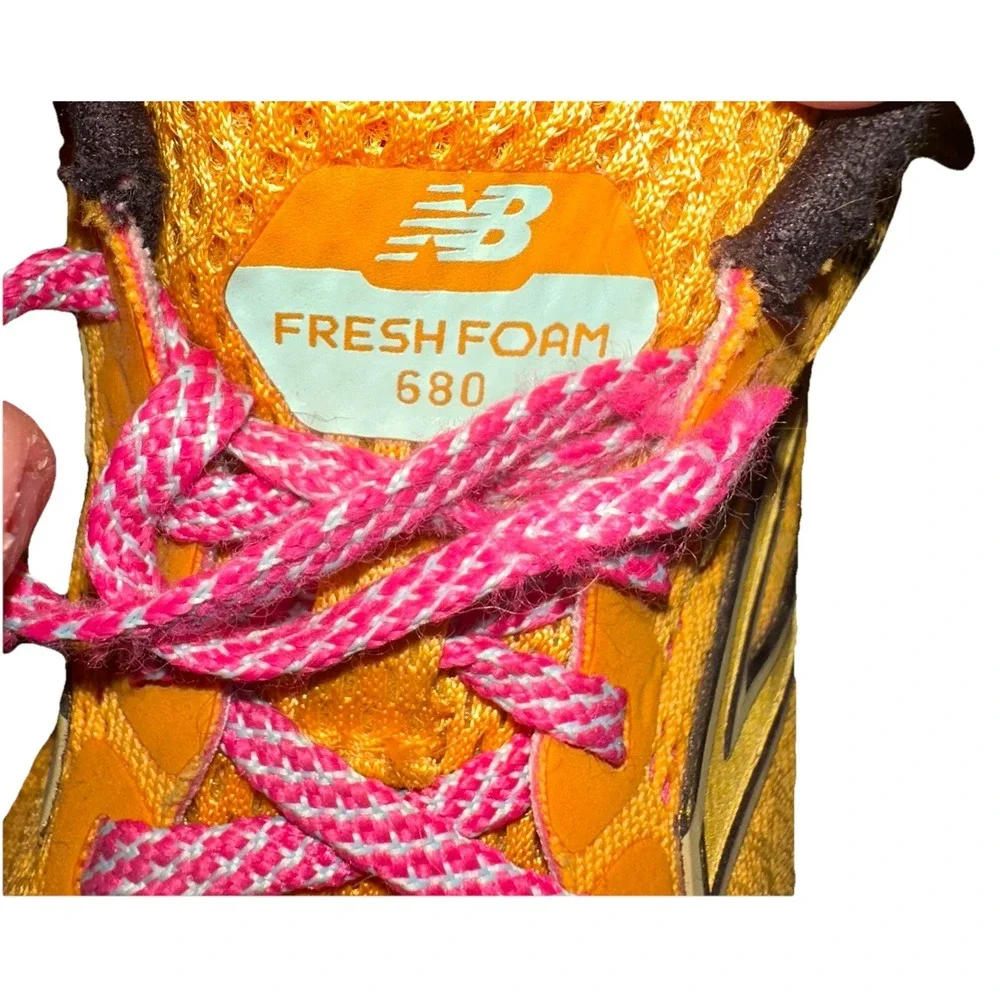 New Balance 680v7 Fresh Foam W680YW7 Low Orange Pink Running Shoes‎ Women's 6